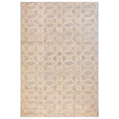 Special Gray Color Geometric Pattern Contemporary Handwoven American Hooked Rug