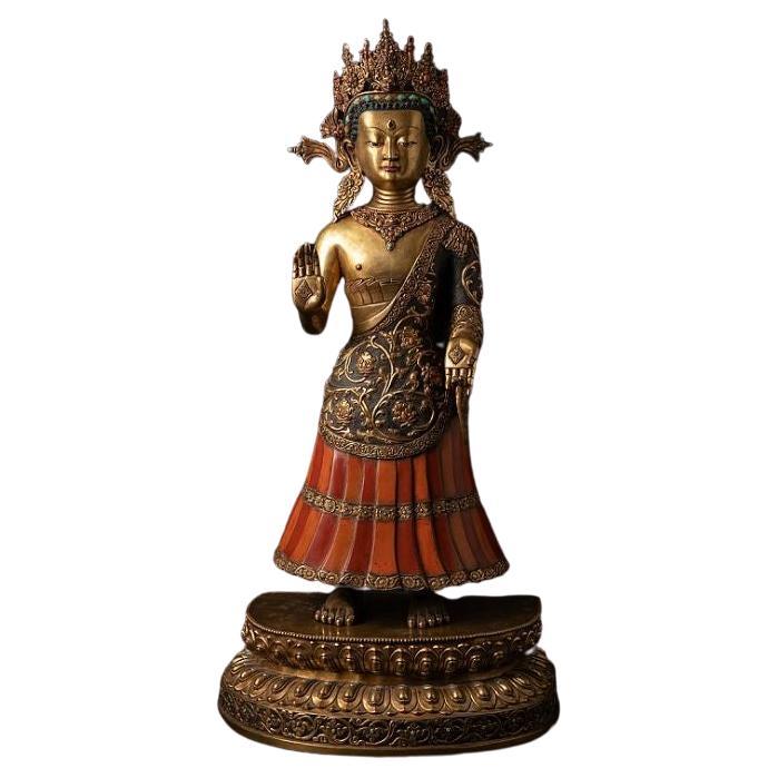Statua di bronzo speciale di alta qualità del Buddha Nepalese Dipankar di alta qualità