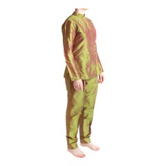 SPECIAL HOLIDAY PRICE: Green shantung silk outfit