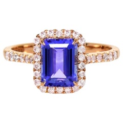 *Special* IGI 14K 1.84 ct Tanzanite&Pink Diamond Antique Engagement Ring