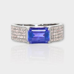 *Special* IGI 14K 2.19 ct Tanzanite&Pink Diamond Antique Engagement Ring