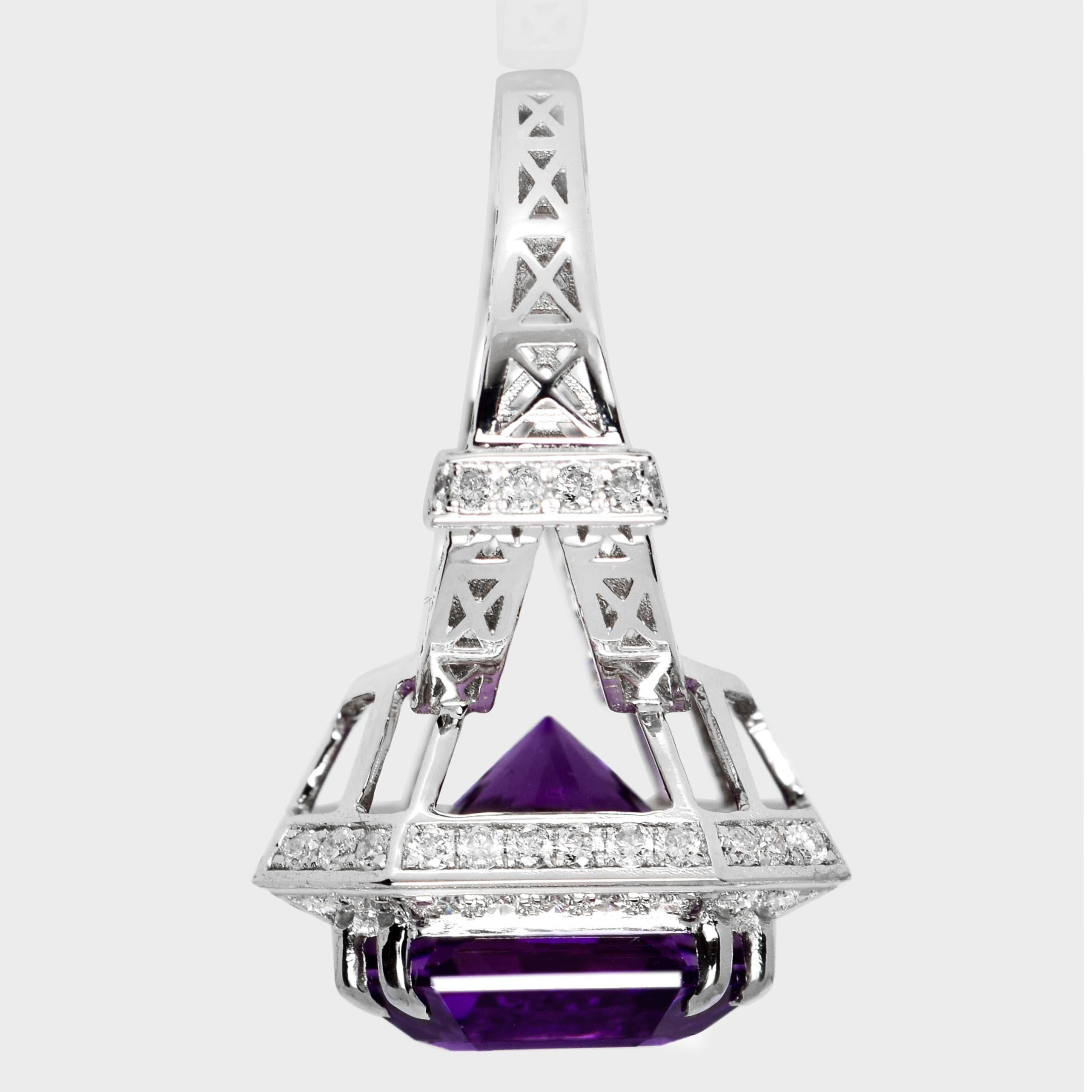 Square Cut *Special* IGI 14K 9.17 ct Amethyst&0.96 Ct Diamonds Antique Engagement Ring For Sale