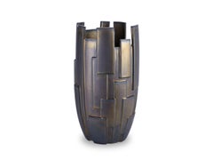Special Iridescent Bronze Panoplia Sculptural Vase by deBlona