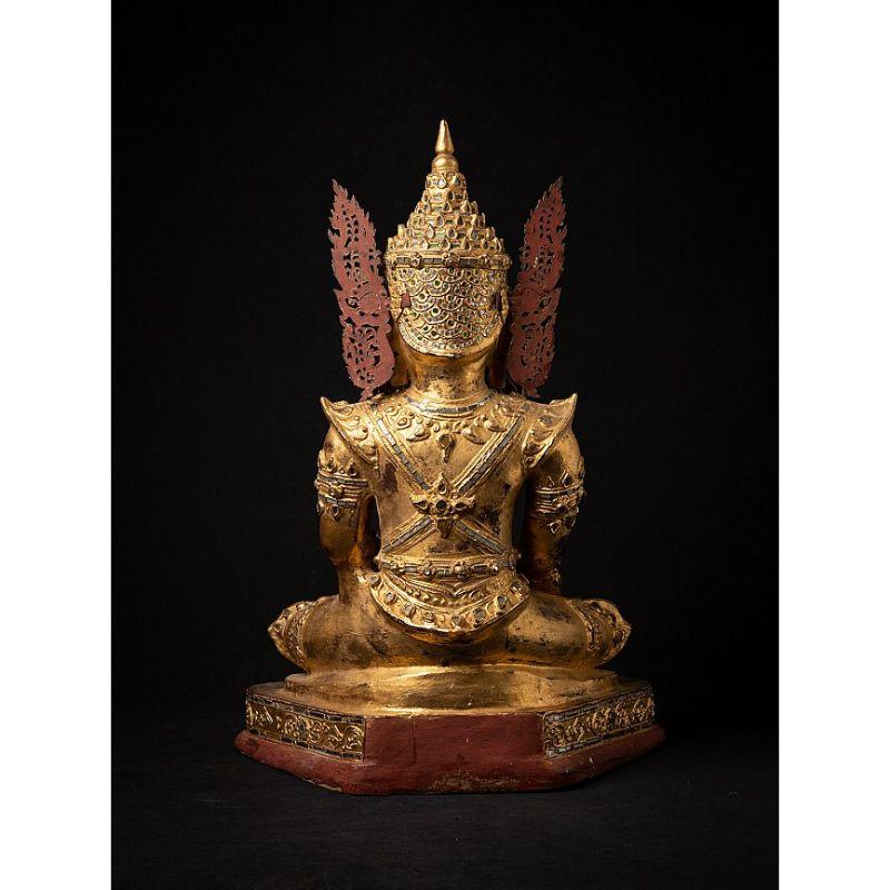 Special Large Antique Crowned Buddha Statue from Burma For Sale 2