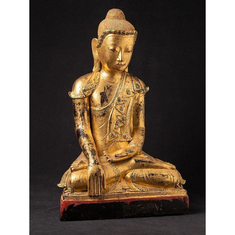 Special Large Antique Shan Buddha Statue from Burma For Sale 4