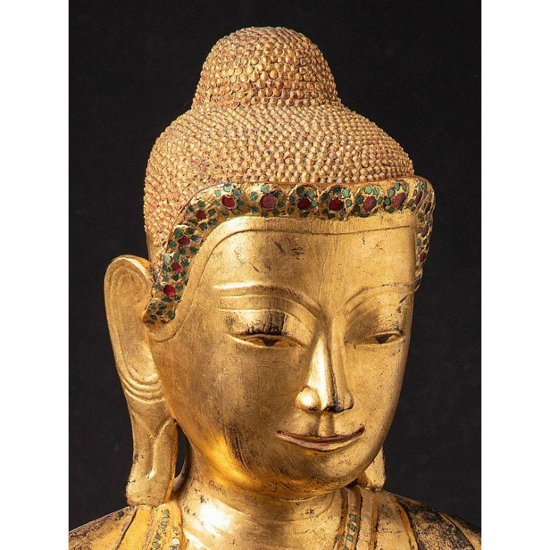 Special Large Antique Shan Buddha Statue from Burma For Sale 6