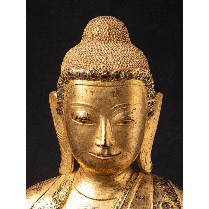 Burmese Special Large Antique Shan Buddha Statue from Burma For Sale