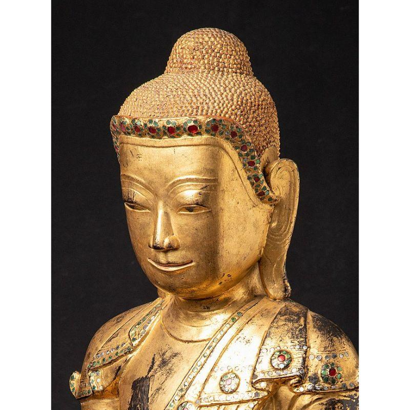 Lacquer Special Large Antique Shan Buddha Statue from Burma For Sale