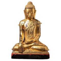 Speziale große antike Shan-Buddha-Statue aus Burma