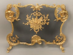 Special Late 19th Century Bronze Firescreen by Maison Bouhon Frères for Linke