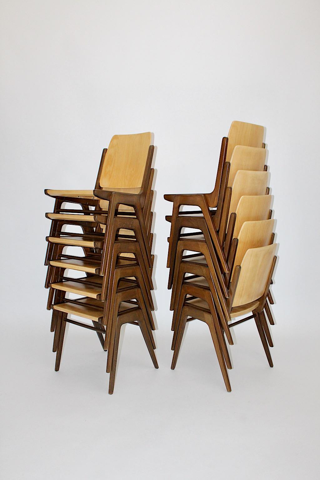 20th Century Special Listing for 10 Dining Chairs Franz Schuster 1950s Vienna