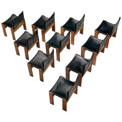 Special Listing for B. and A: Set of 10 Monk Chairs in Black Leather