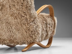 Special listing for C: Two Jindrich Halabala Lounge Chairs in Beige Sheepskin