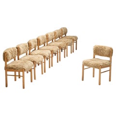 Special listing for D. - 12 x Danish Dining Chairs in Wood and Sheepskin