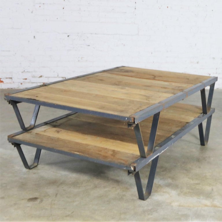 SPECIAL LISTING FOR JACKIE- American Industrial Oak&Steel pallet coffee ...