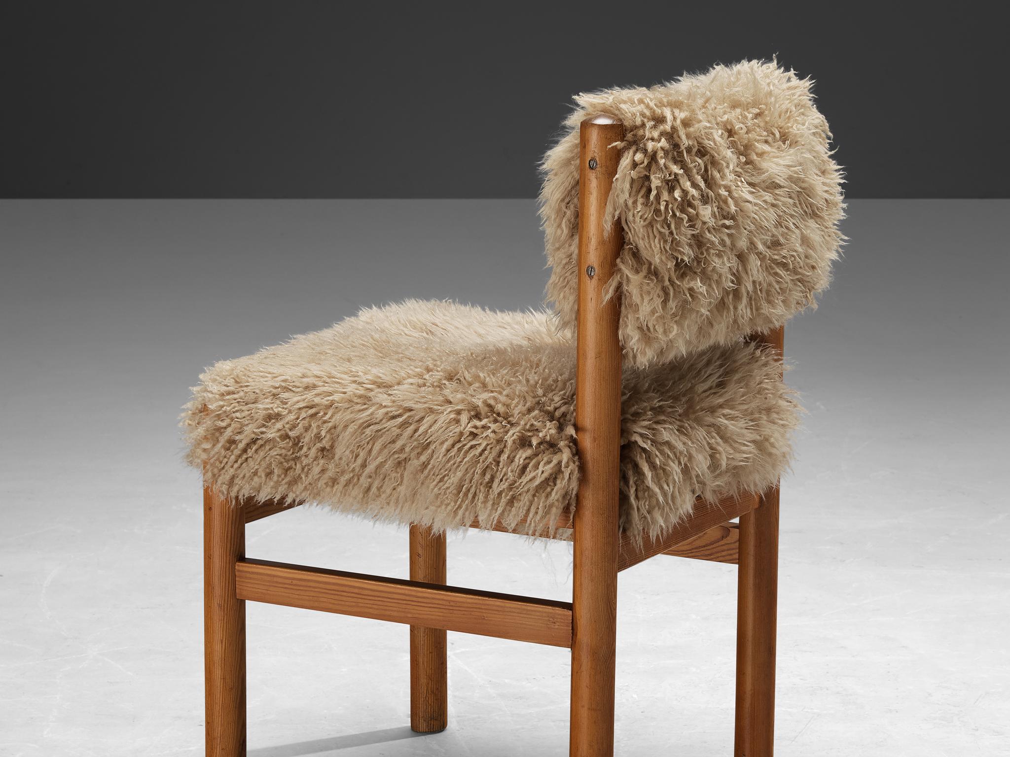 Special listing for Mary - Set of Eight Dining Chairs in Pine and Sheepskin 1