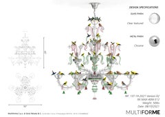 Special listing for one-off artistic Murano chandelier with birds