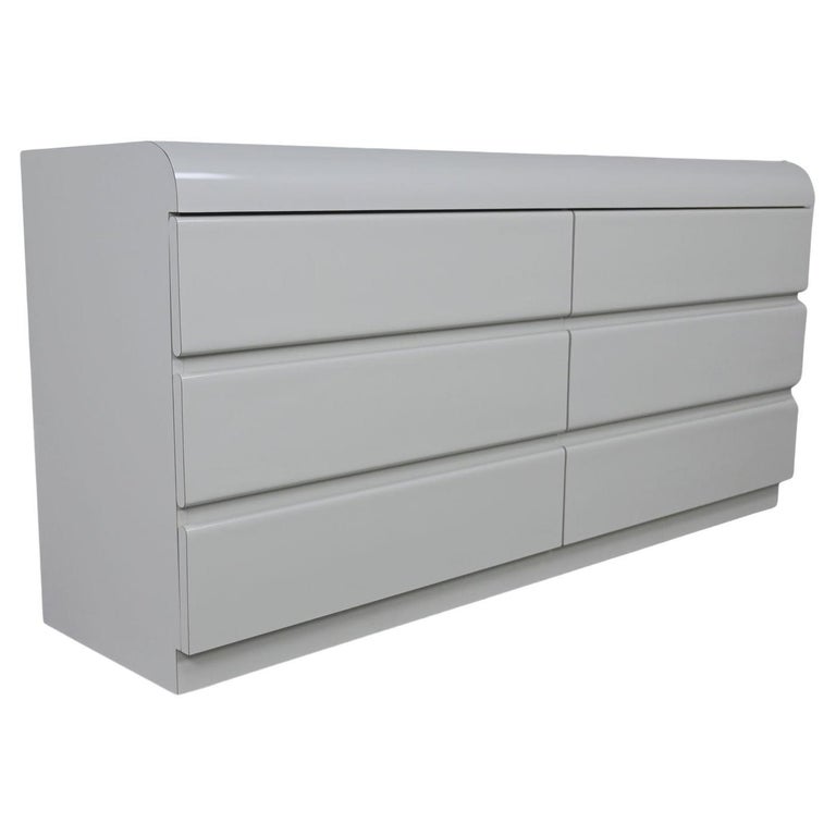 Special Listing for Susan Modern Dresser, Low Dresser, and Pr. Nightstands Grey at 1stDibs