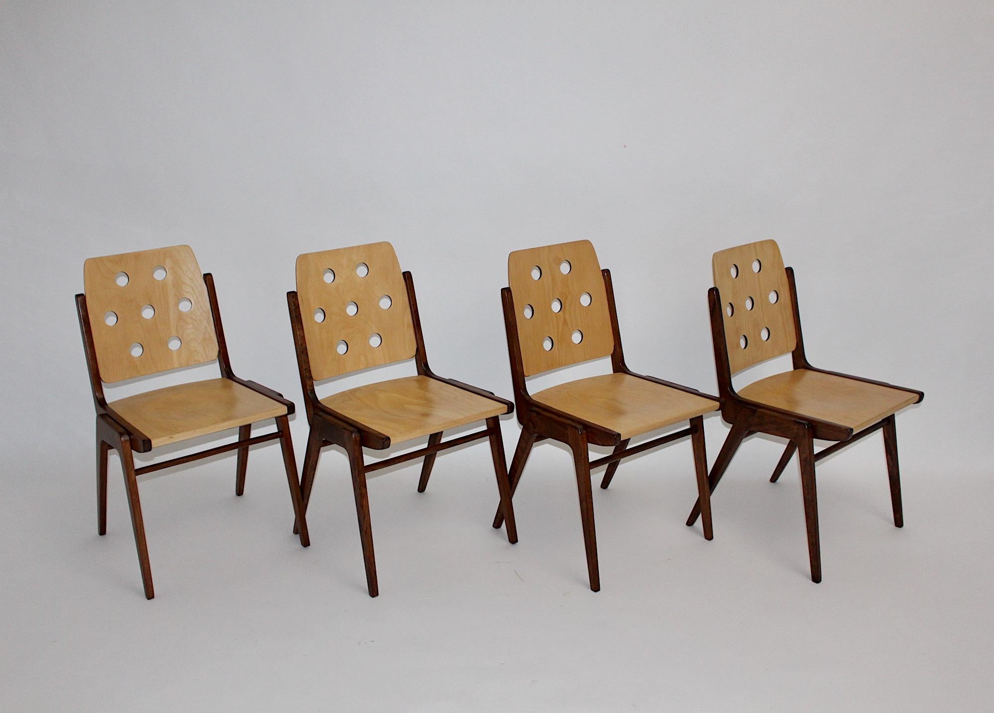 Sonderangebot Mid Century Modern Vintage Sechs Esszimmerstühle Franz Schuster im Angebot 1