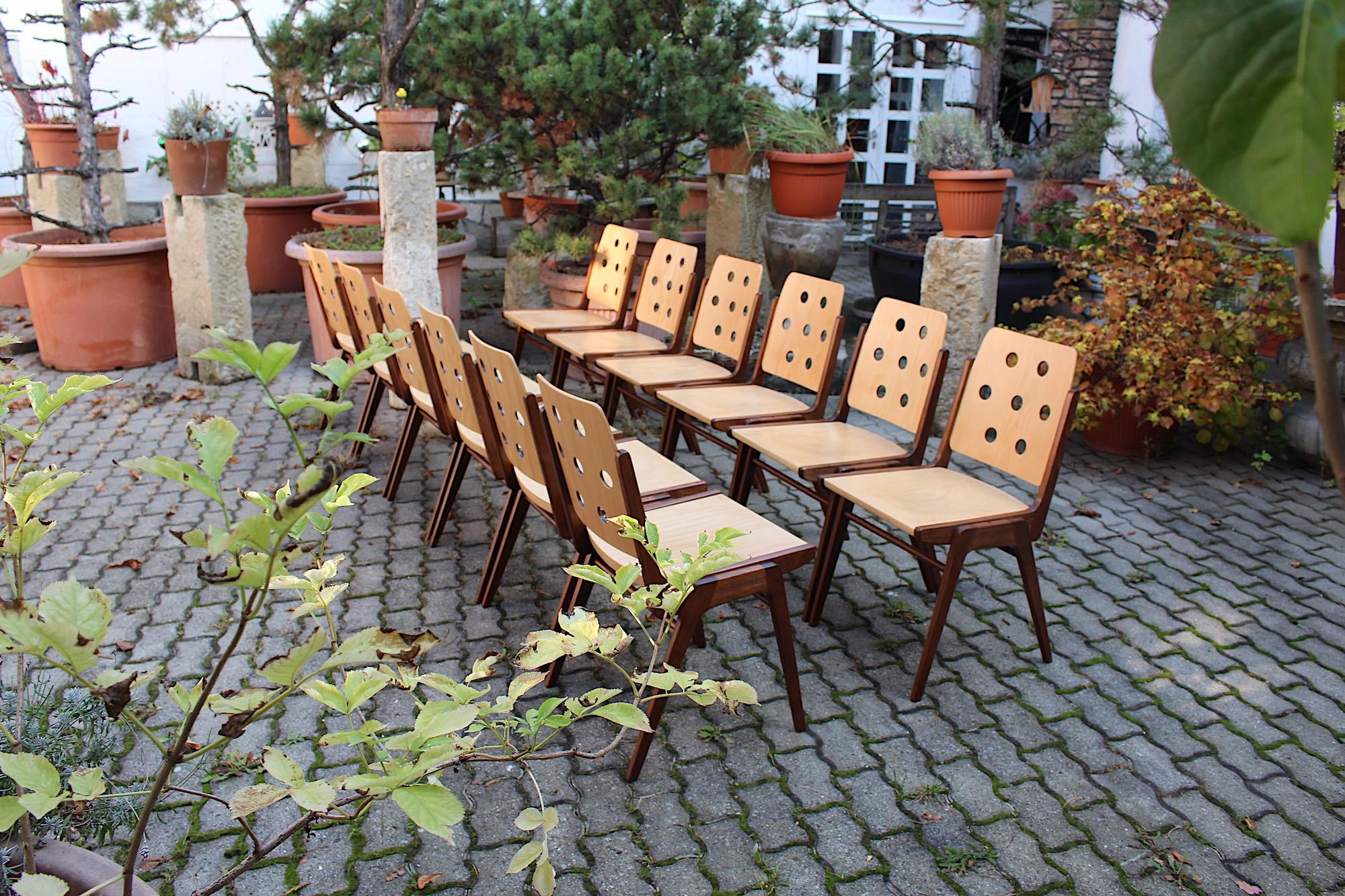 Sonderangebot Mid Century Modern Vintage Sechs Esszimmerstühle Franz Schuster im Angebot 2