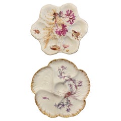 *Special Listing* Pair Antique Oyster Plates Sold Together for a Client.