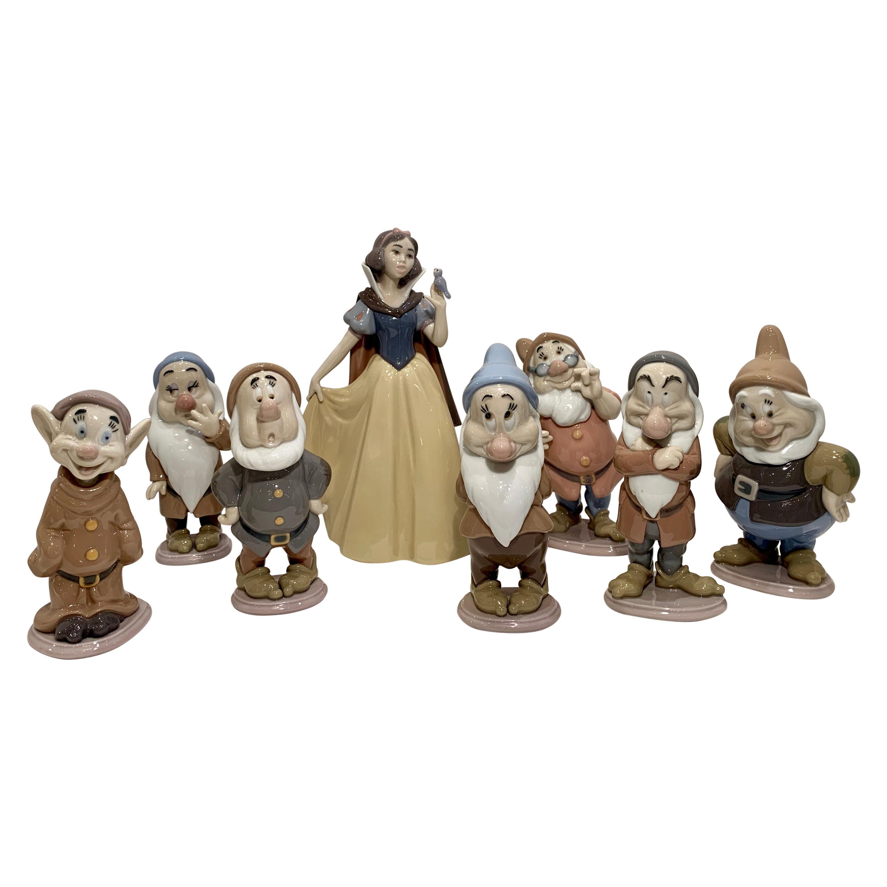 Special Lladro Snow White and the Seven Dwarfs Limited Edition Signed Figurines