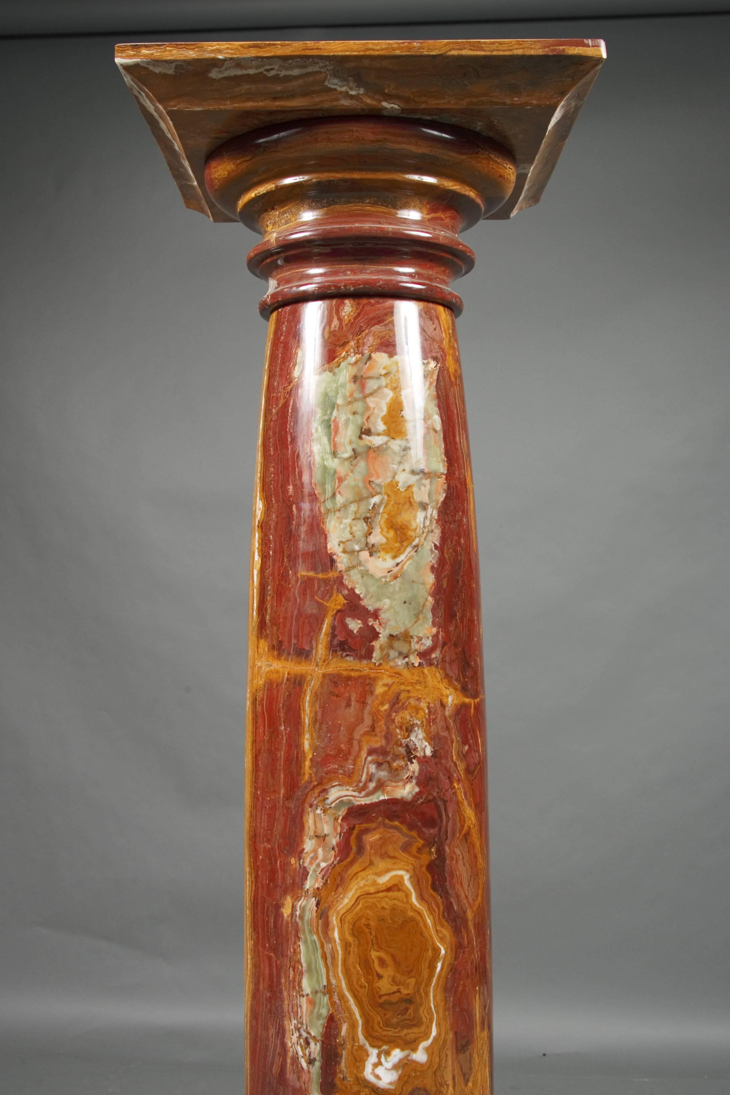 Special Marble Column in Biedermeier Style, Red Onyx Marble 1