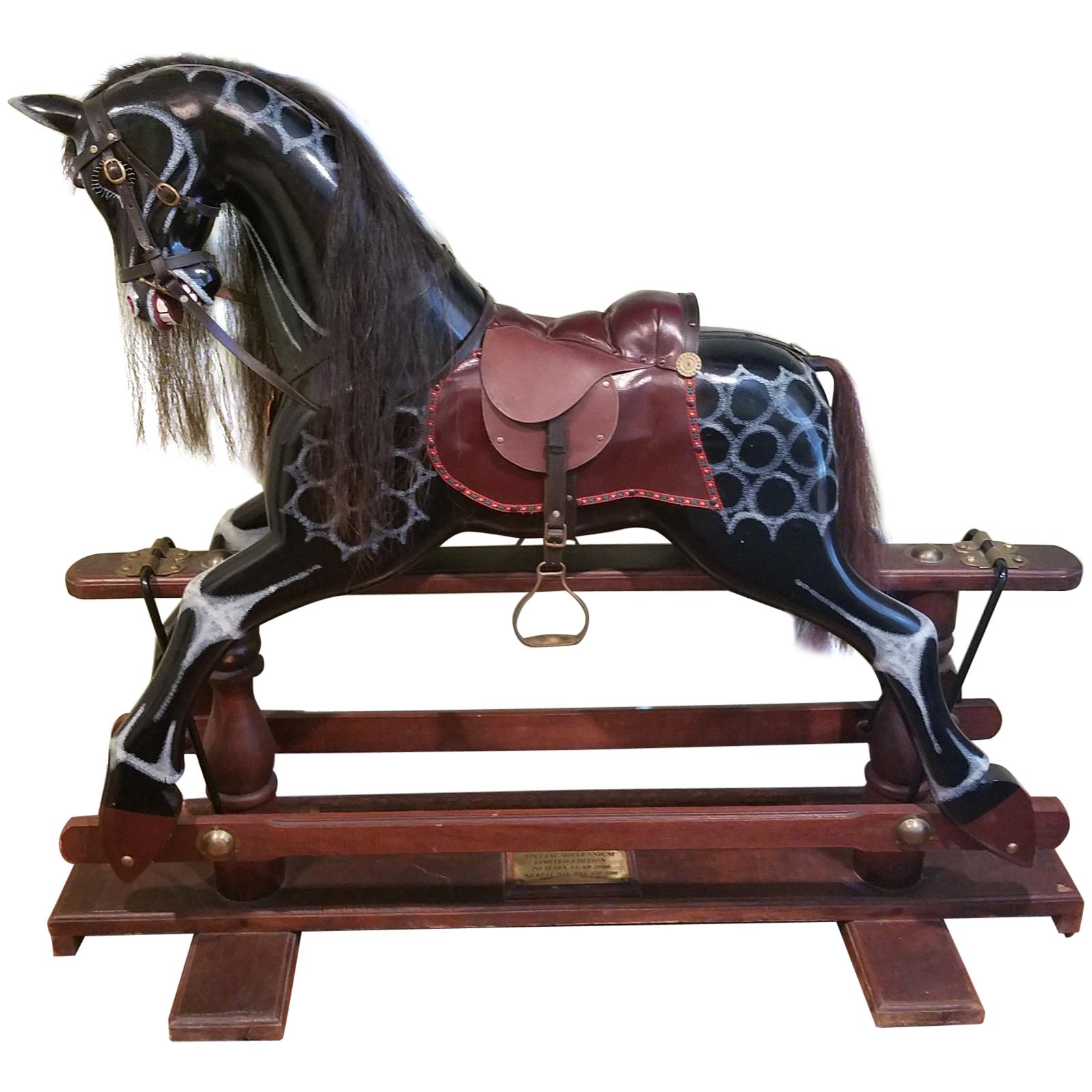 Special Millennium 2000 Limited Edition 86/500 Glider Horse with Brass Plaque For Sale