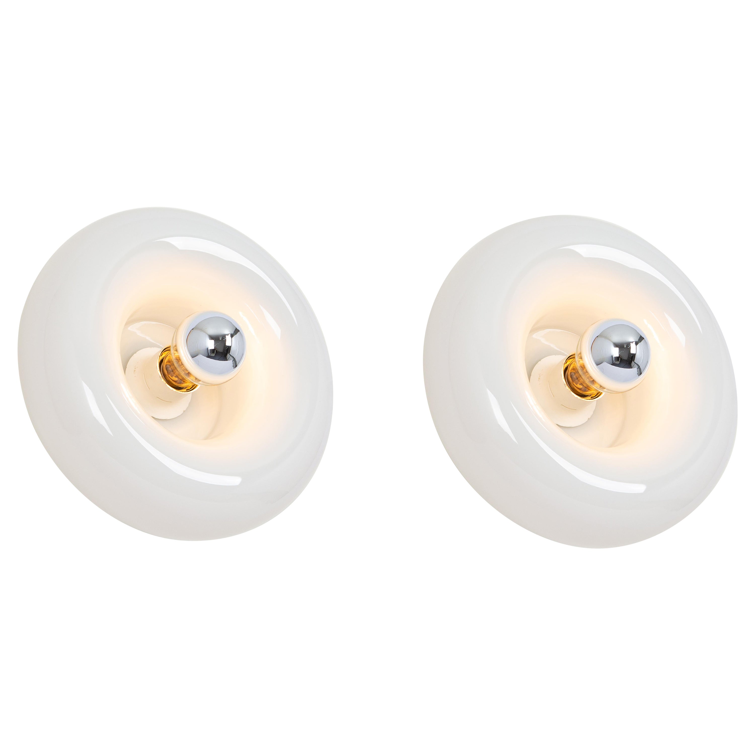 Special Opal Glass Wall Light Doughnut Shape by Doria, Germany, 1960s