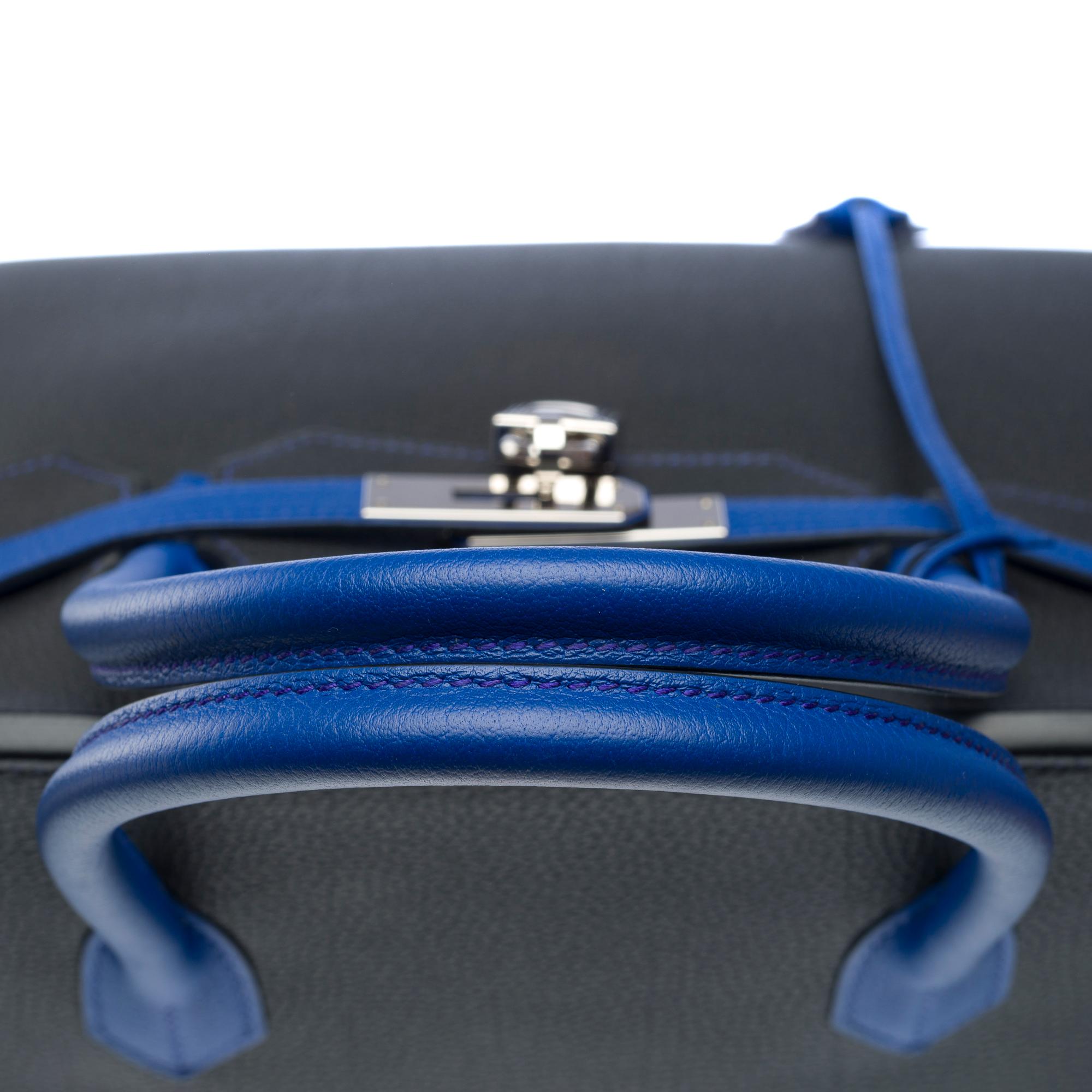 Special Order (HSS) Hermes Birkin 40 handbag in Black and Blue Togo leather, PHW For Sale 5