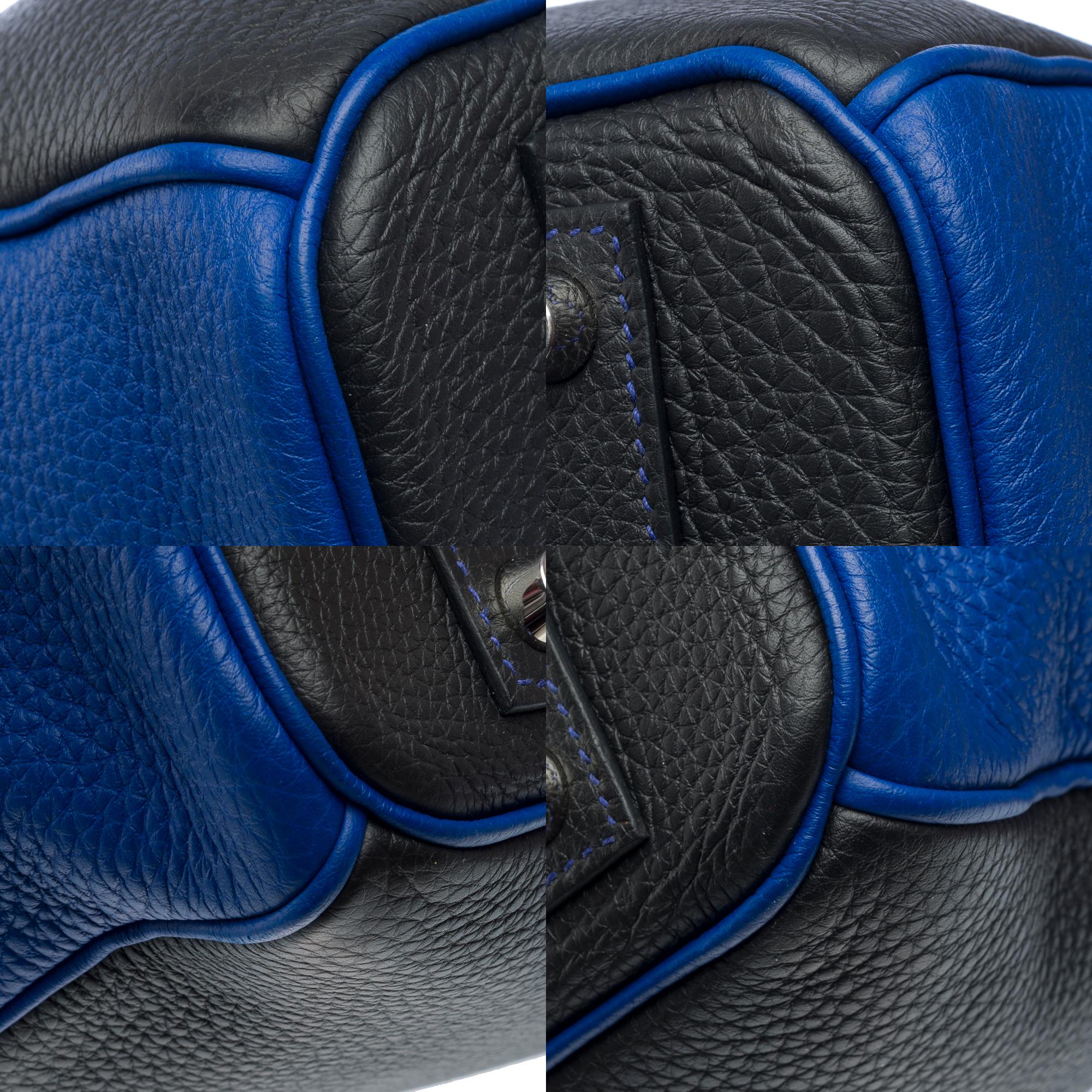Special Order (HSS) Hermes Birkin 40 handbag in Black and Blue Togo leather, PHW For Sale 7