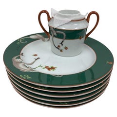 Special Order: Le Cirque Bernardaud Monkey Limoges Salad Plates and Sugar Bowl