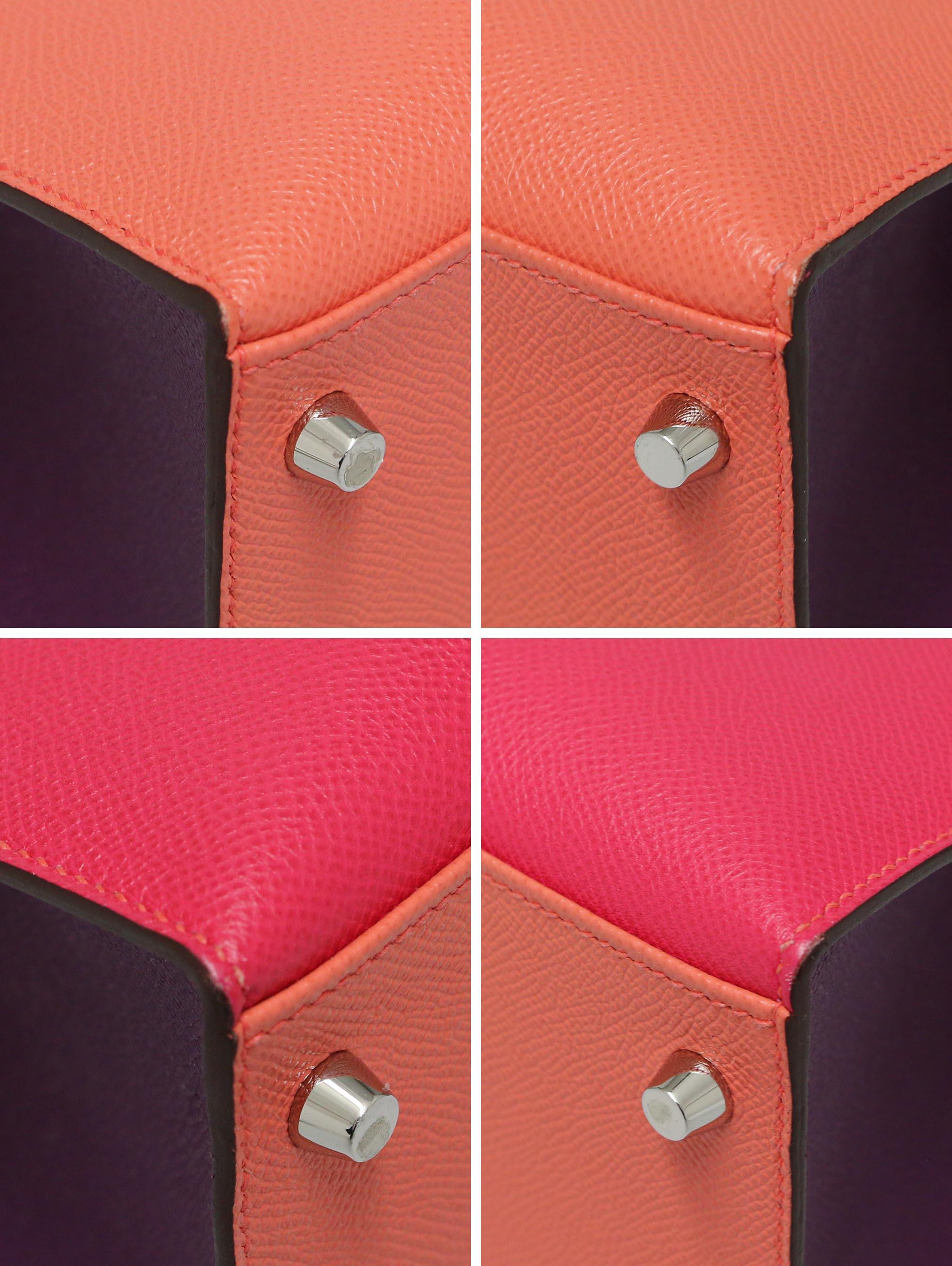 Commande spéciale Petit Kelly 28 Sellier Tricolor Excellent état - En vente à Paris, FR