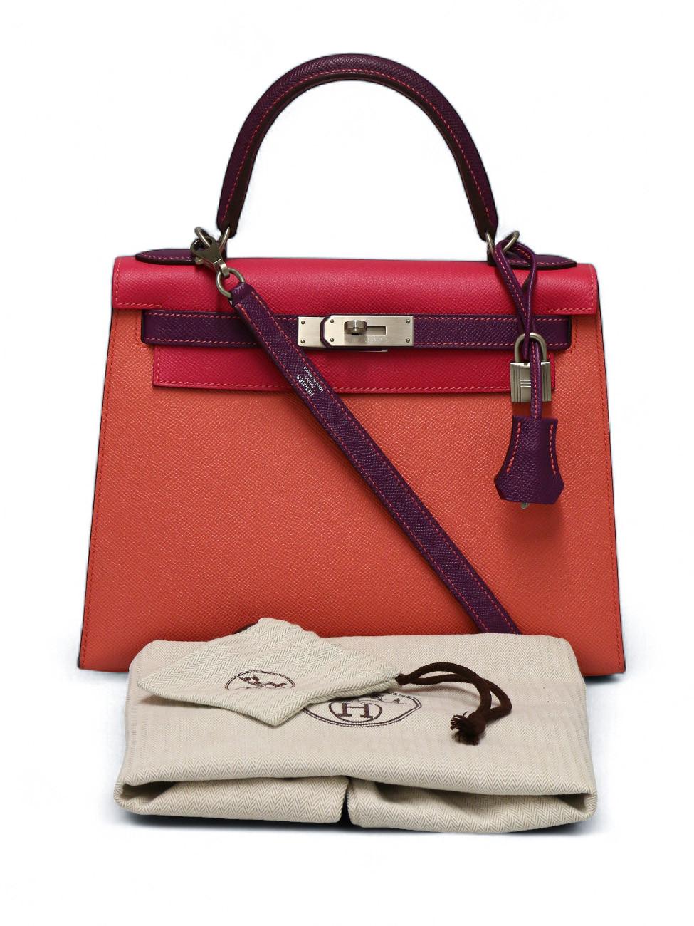 Commande spéciale Petit Kelly 28 Sellier Tricolor Unisexe en vente