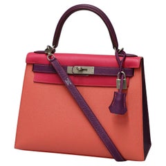 Special Order Small Kelly 28 Sellier Tricolor