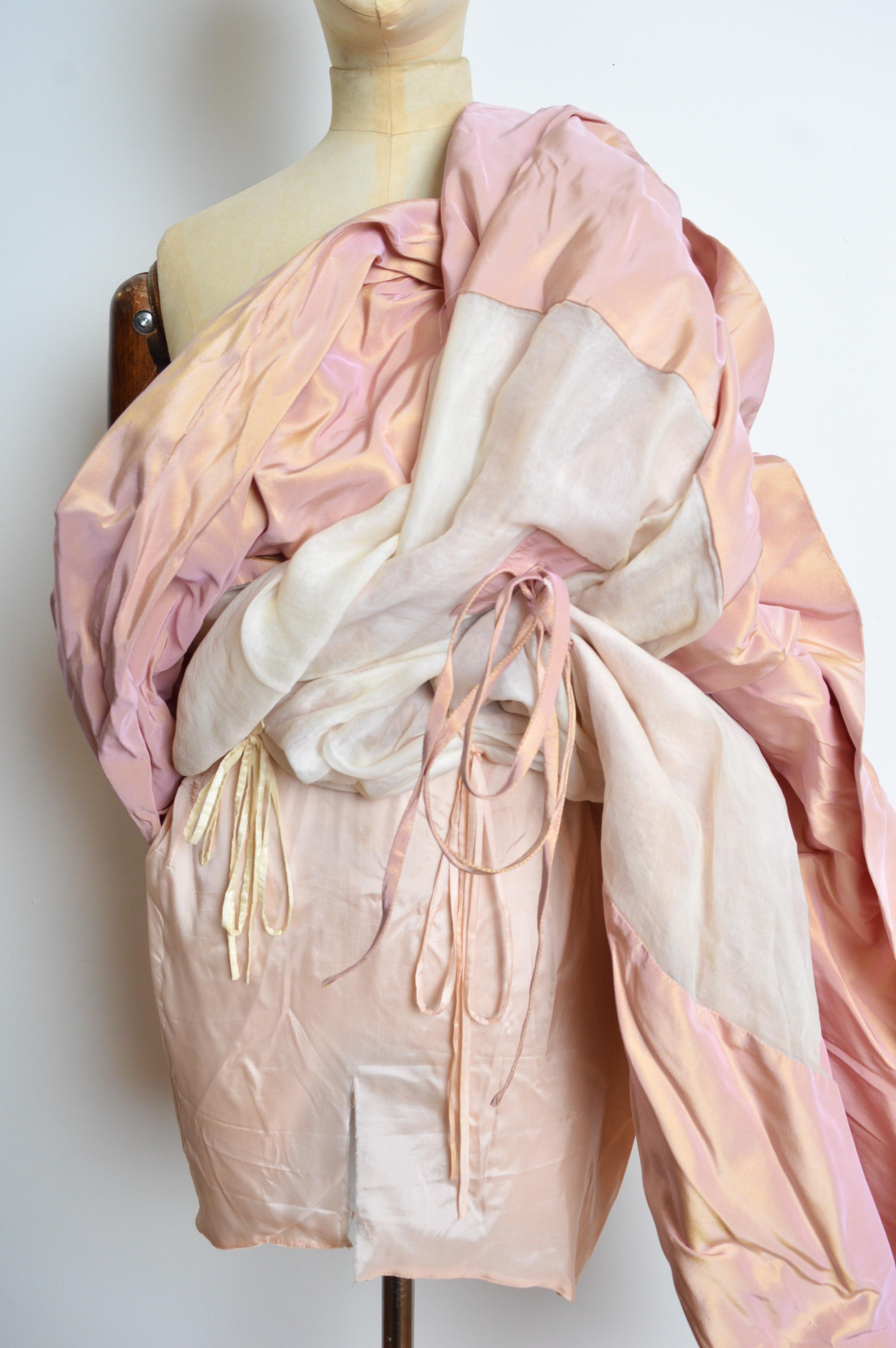 Special Order Vivienne Westwood Haute Couture Pink Taffeta Structured Skirt For Sale 5