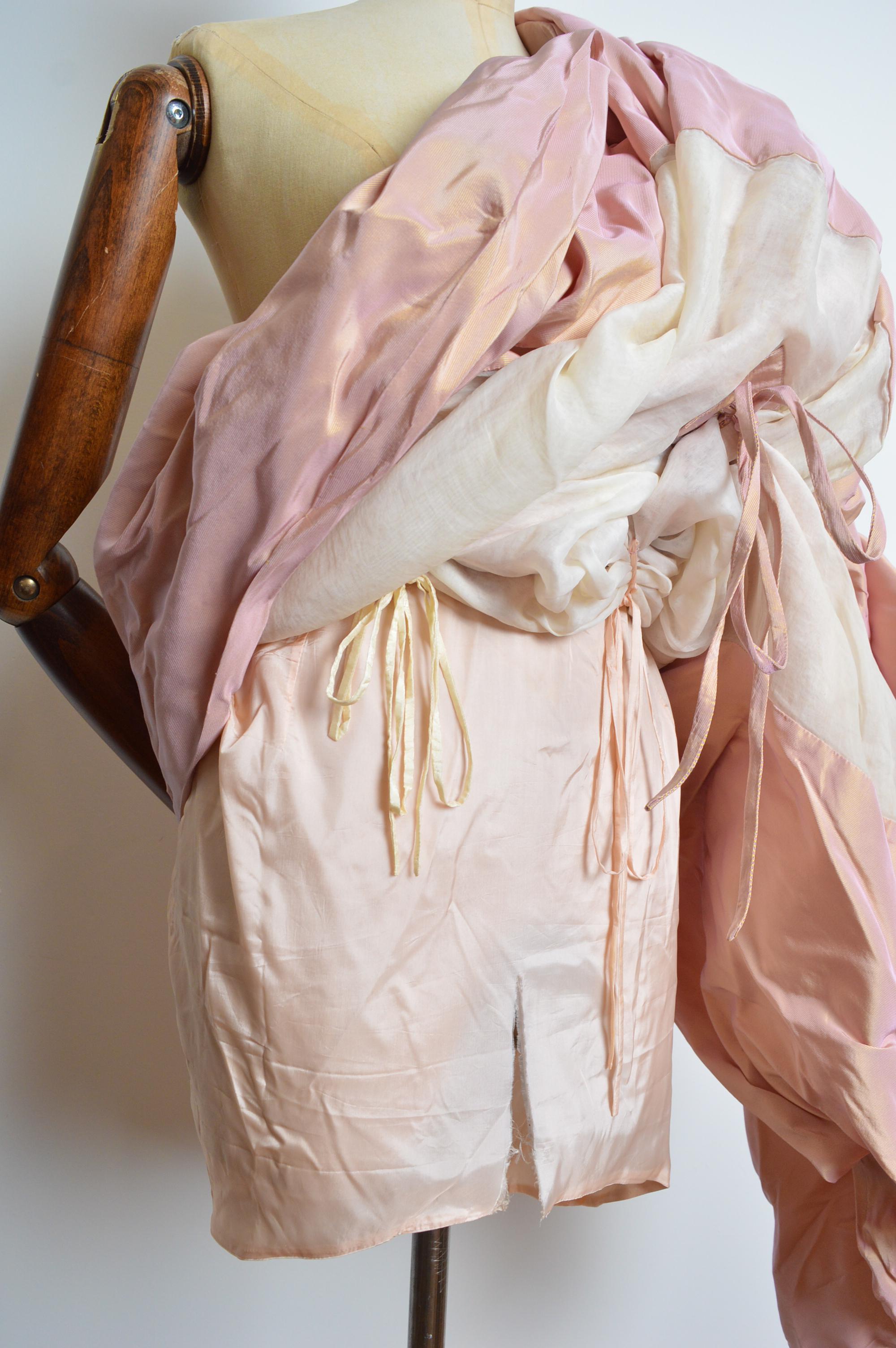 Special Order Vivienne Westwood Haute Couture Pink Taffeta Structured Skirt For Sale 13