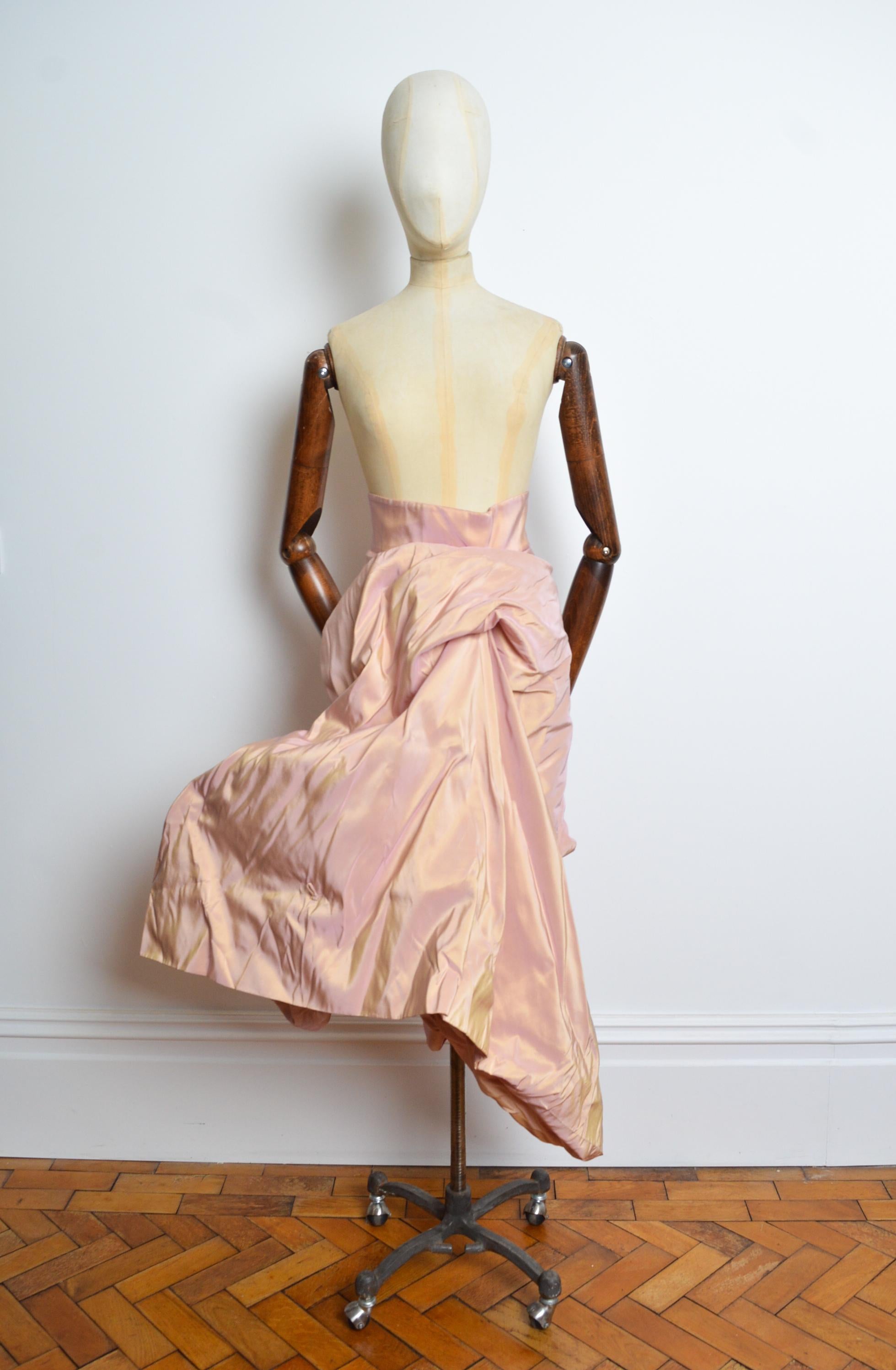 Beige Special Order Vivienne Westwood Haute Couture Pink Taffeta Structured Skirt For Sale