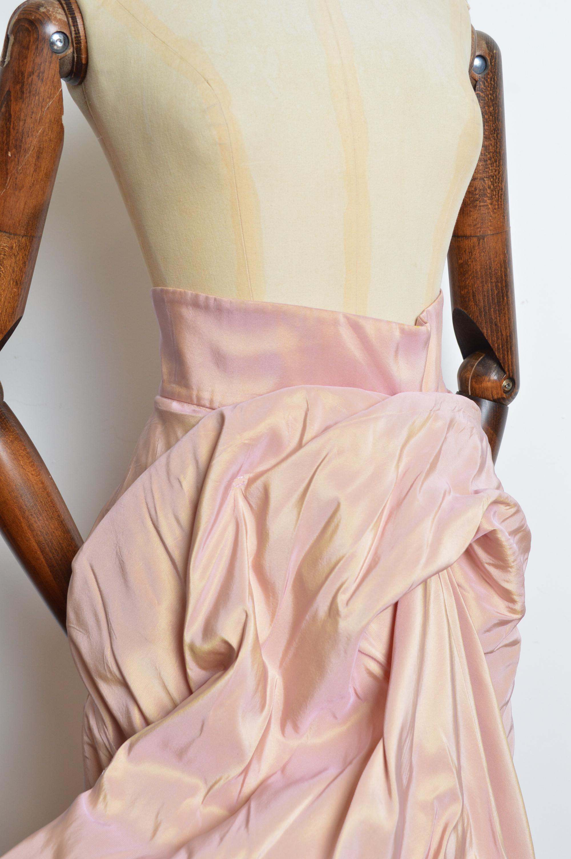 Women's Special Order Vivienne Westwood Haute Couture Pink Taffeta Structured Skirt For Sale