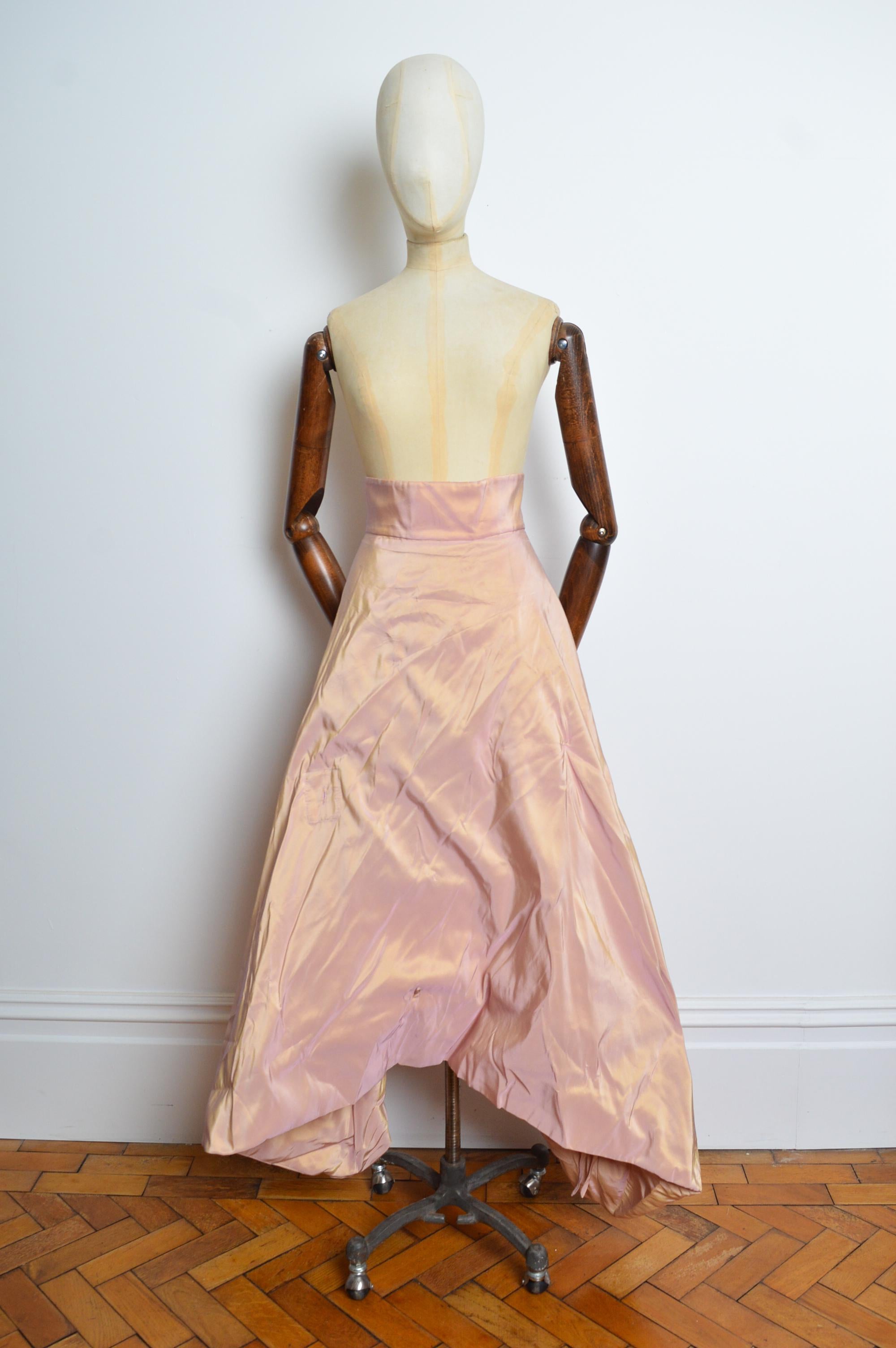 Special Order Vivienne Westwood Haute Couture Pink Taffeta Structured Skirt For Sale 1