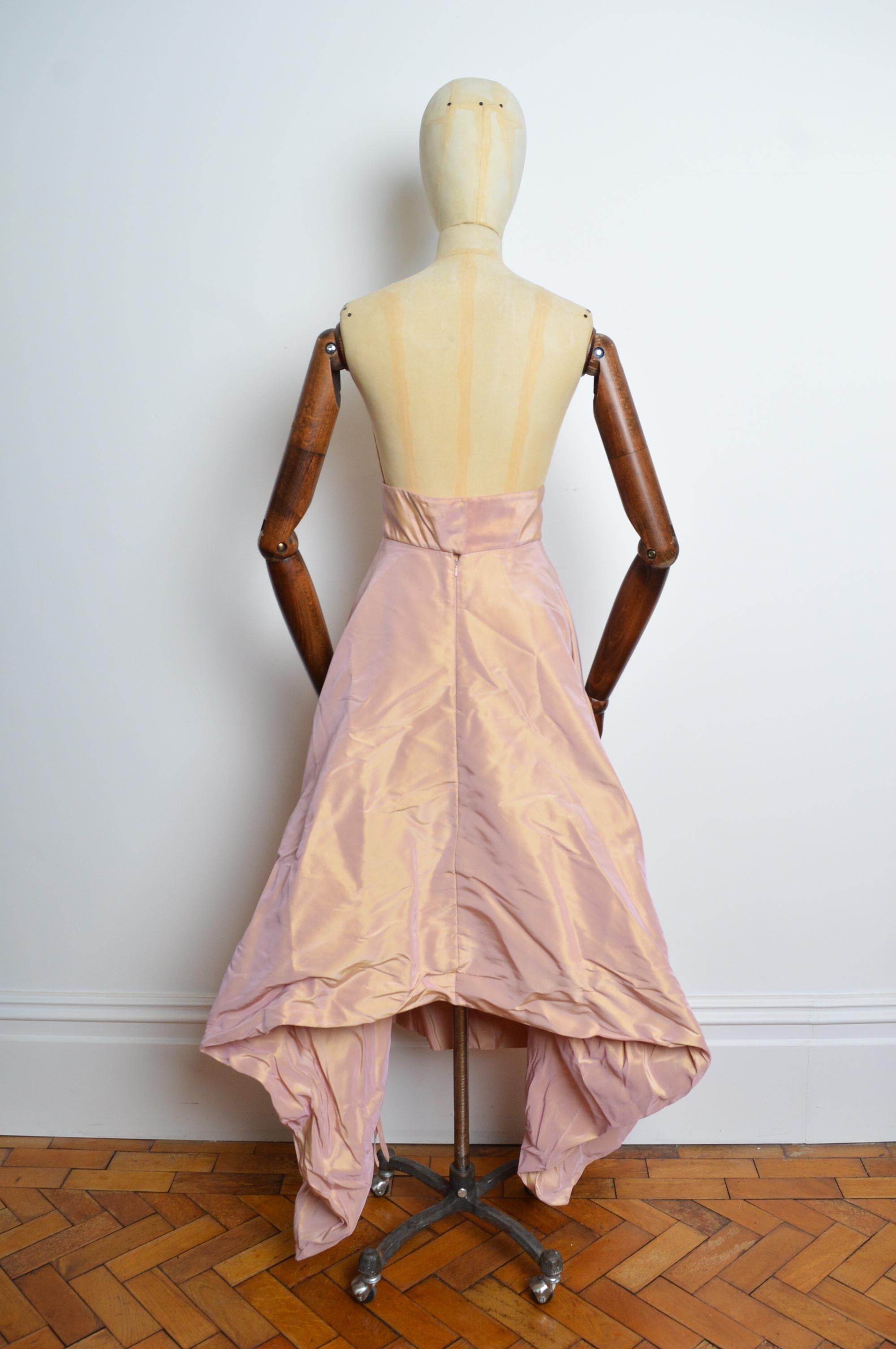 Special Order Vivienne Westwood Haute Couture Pink Taffeta Structured Skirt For Sale 2