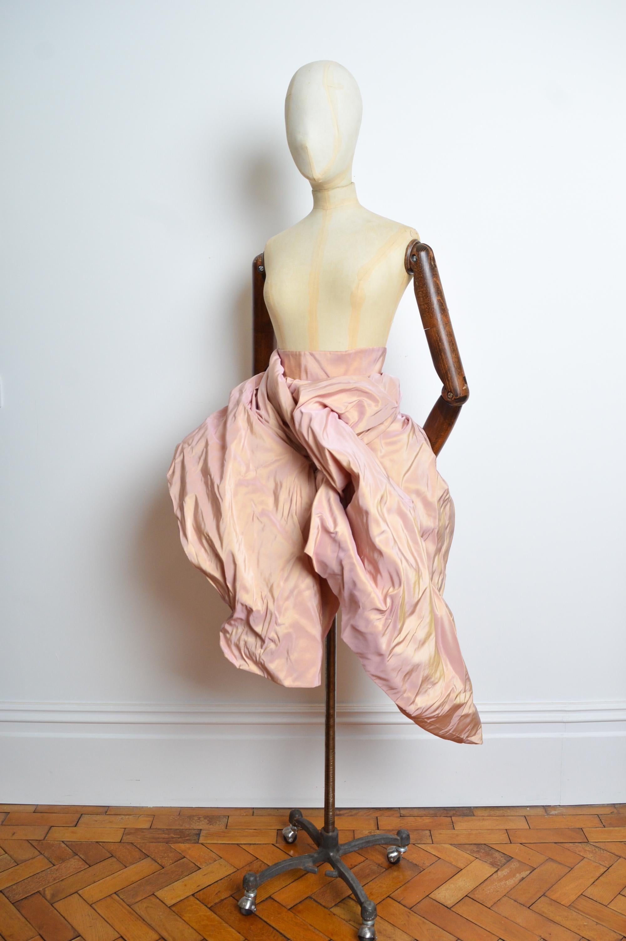Special Order Vivienne Westwood Haute Couture Pink Taffeta Structured Skirt For Sale 3