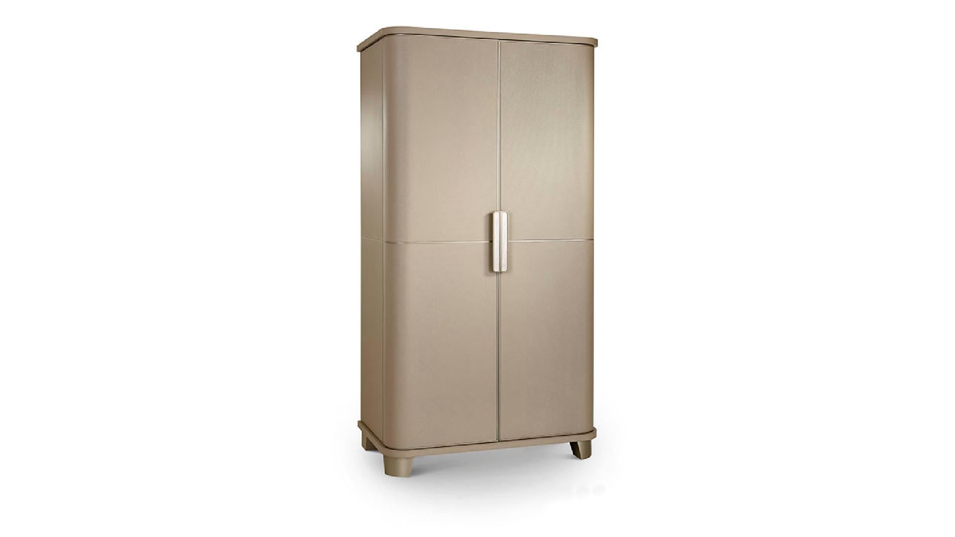 Precio Especial Armario 2 Alas Puertas Tapizado Piel Tirador Metal Iluminación Led Moderno en venta