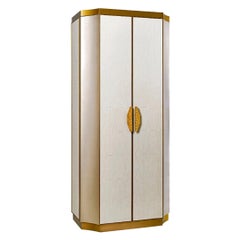 Special price Cabinet Distressed Paint Finish Quilted Fabric Led Lightining