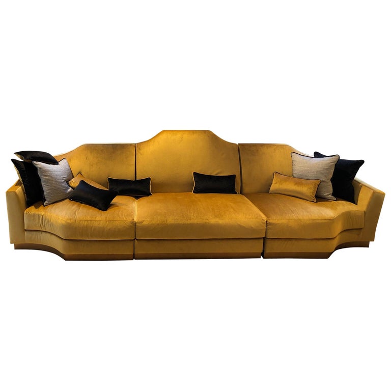 Special Price Display Modular Sofa Frame Made of Wood Skirting Bronze For  Sale at 1stDibs
