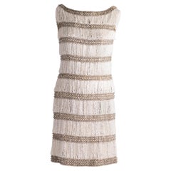 SPECIAL PRICE: Late 1950 early 1960's Balmain Encrusted Silver Cocktail Dress