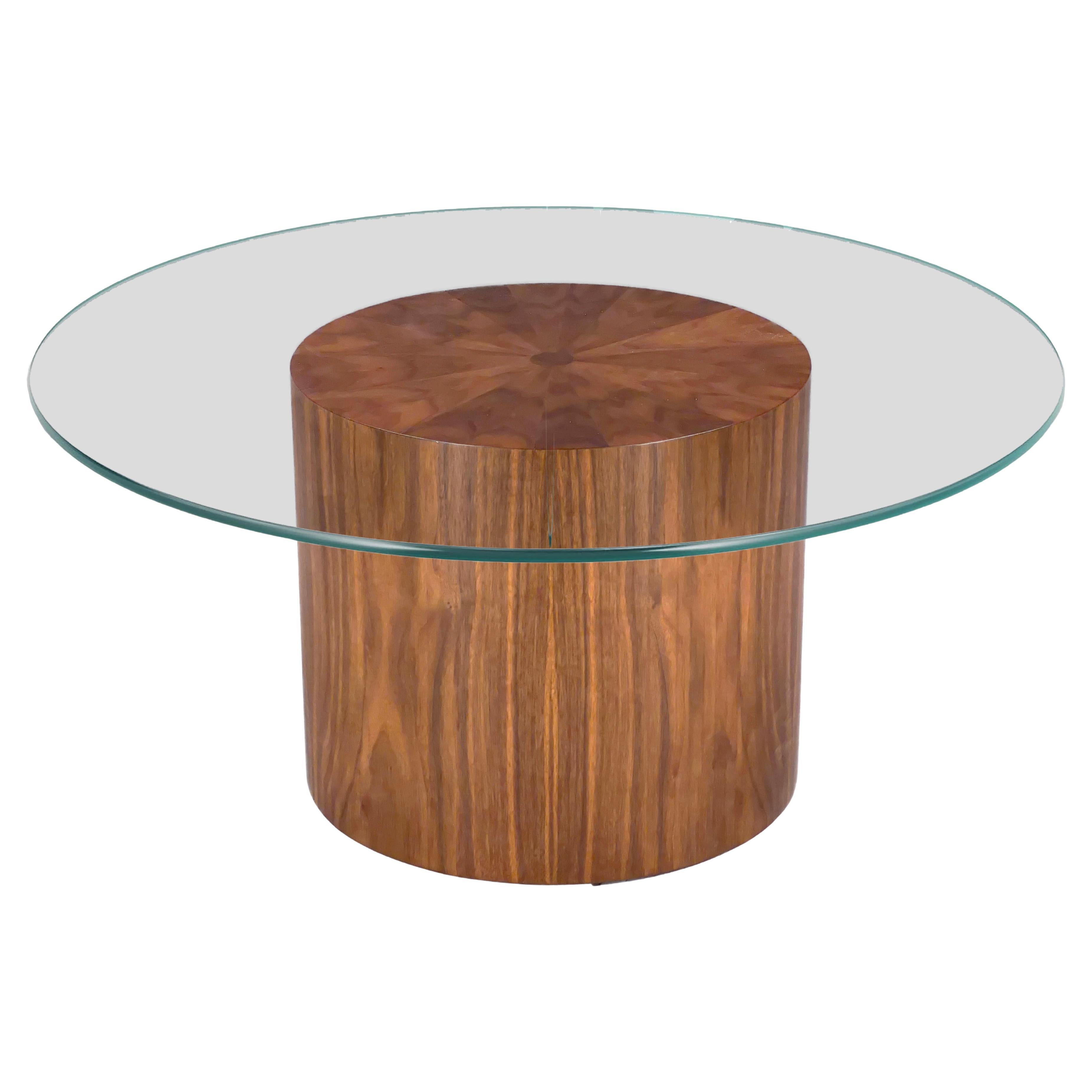 Spezial Radialer Nussbaum Couchtisch