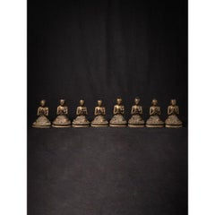 Special Set of 8 Bronze Monk Statues from Burma