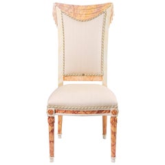 Draped Fanciful  Chair, Painted Faux Marbre
