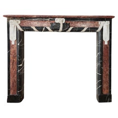 Special Three-Color Marble Art Deco Fireplace